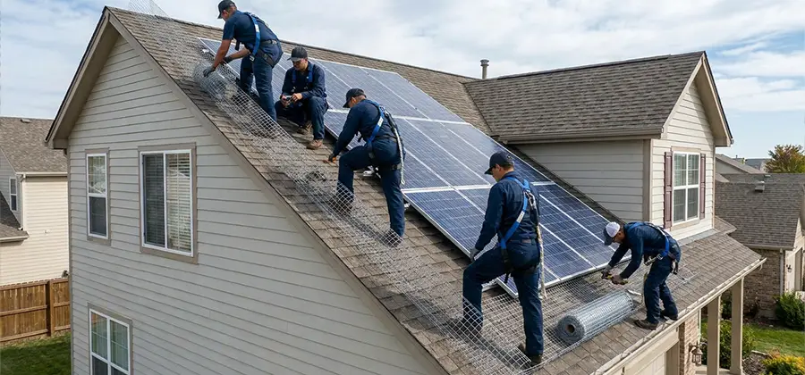 Pigeon Wire for Solar Panels in Estero